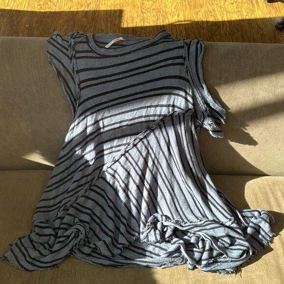 Free People Womens Between The Lines Tunic Blue Stripped Sweater Tunic Top Dress - Picture 3 of 5